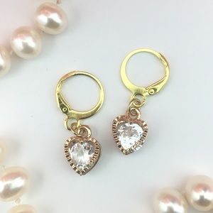 ✨3/20$ CUBIC ZIRCONIA GOLD HEART EARRINGS